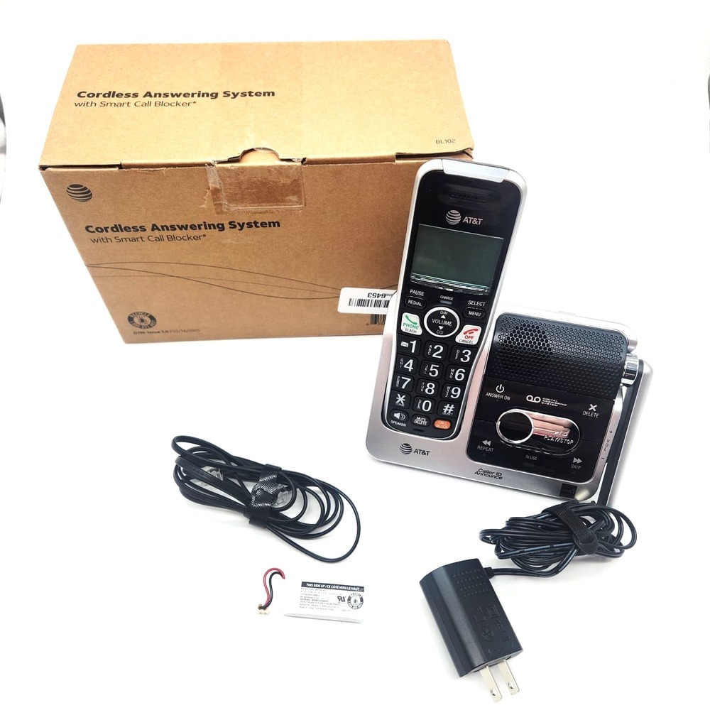AT&T BL102 DECT 6.0 Cordless Phone Answering Machine Call Blocking Silver - Picture 2 of 13
